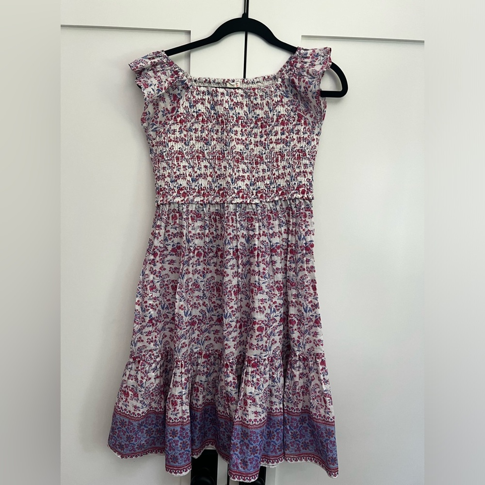 J Crew Girls Dress in Iris Blockprint